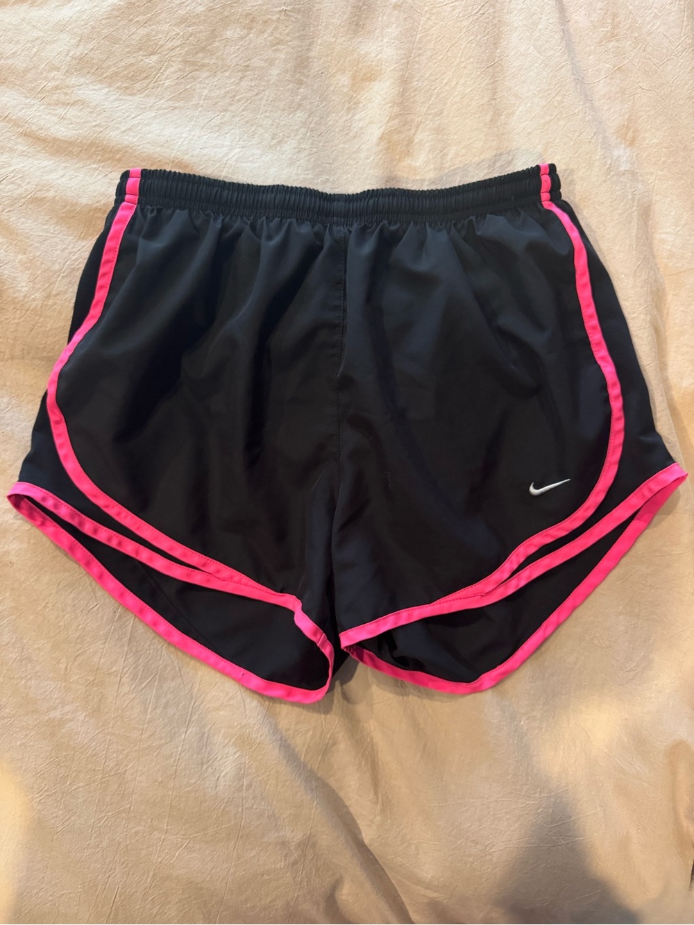 Nike Women’s Black Athletic Shorts with Hot Pink Trim